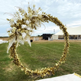 Golden wedding arch