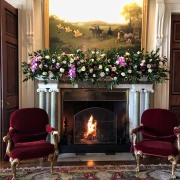Fireplace flowers at Goodwood House