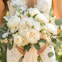 Bridal bouquet with peonies
