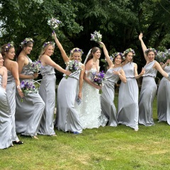 Matching bridesmaids flowers