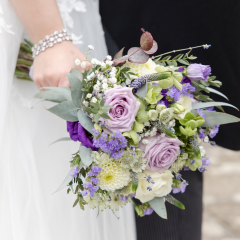 Lilac and purple wedding bouquet