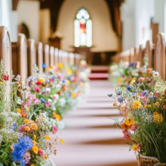 Summer church wedding flowers