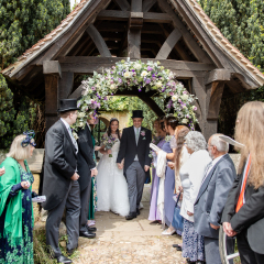 Wedding flowers at Chidingston Castle